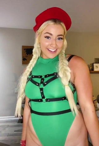 Cariño Alexandria Knight con Sensuales Traje de Cuerpo Verde