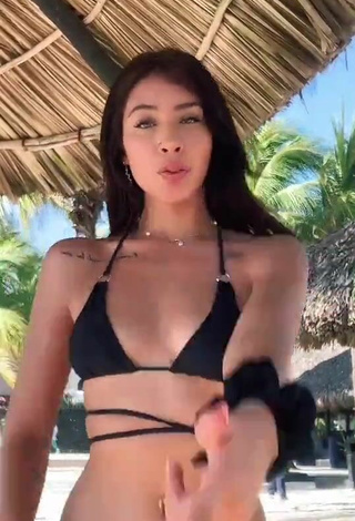 3. Maravillosa Alexia García Con Bikini Negro En La Playa