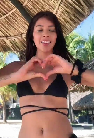 5. Maravillosa Alexia García Con Bikini Negro En La Playa