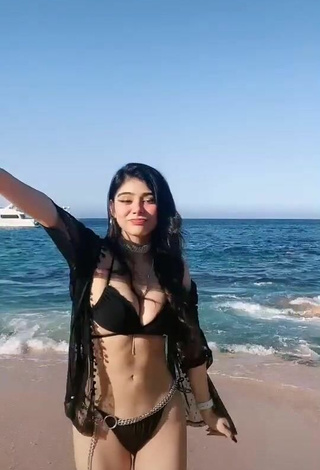 3. Atractiva Aylin Criss Con Seductores Bikini Negro En La Playa