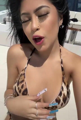 3. Bonita Desiree Montoya Enseña Escote Con Bikini Leopardo En Un Barco