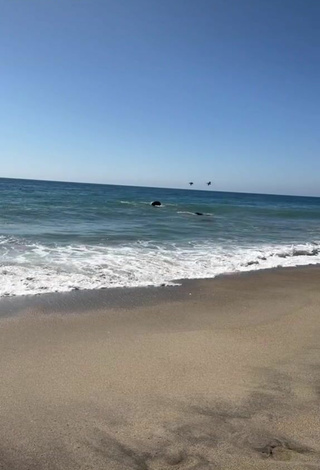 2. Erótica Maddy Belle Enseña Escote Con Bikini En La Playa