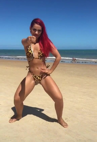 2. Dulce Mayca Delduque Con Bikini Leopardo En La Playa