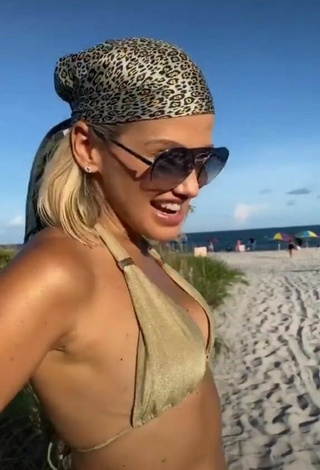 2. Sexy Fanny Lu Con Bikini Dorado En La Playa