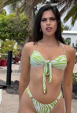 5. Adorable Victoria Caro Con Bikini Cebra En La Piscina