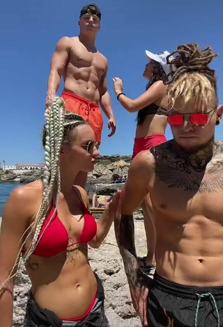 Sexy fit.lovers con Sujetador de Bikini en la playa