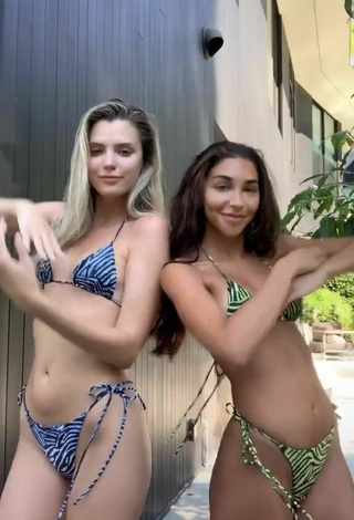 Hermosa Chantel Jeffries enseña escote con Bikini Cebra