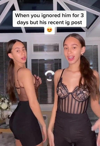 Sexy Nel.Twinnys con Traje de Cuerpo Marrón Negro