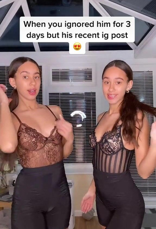 3. Sexy Nel.Twinnys Con Traje De Cuerpo Marrón Negro