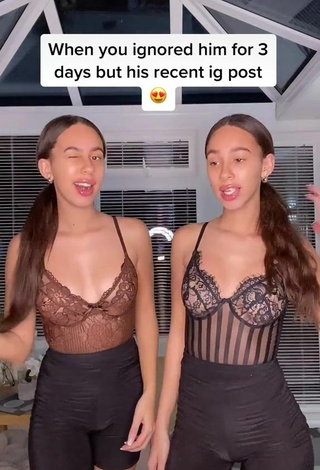 4. Sexy Nel.Twinnys Con Traje De Cuerpo Marrón Negro