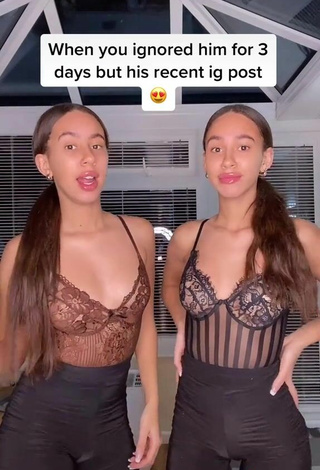 5. Sexy Nel.Twinnys Con Traje De Cuerpo Marrón Negro