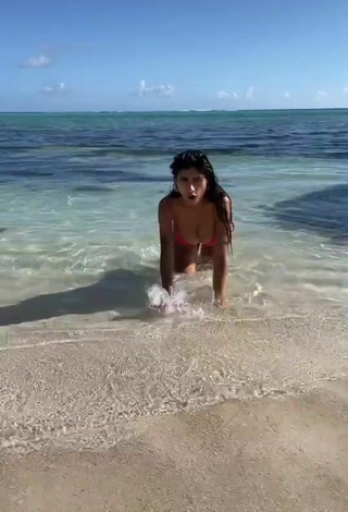 Sexy Mia Khalifa con Bikini Rosa en la playa