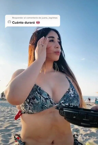 2. Guapísima Ana Daniela Martínez Buenrostro Con Atractivos Bikini Serpiente En La Playa