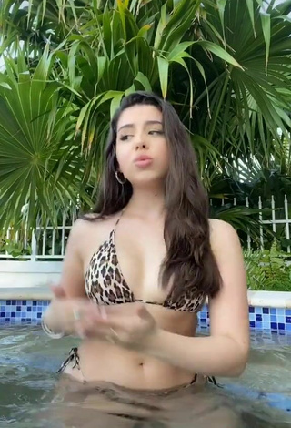 3. Maravillosa Amanda Díaz Con Bikini Leopardo En La Piscina